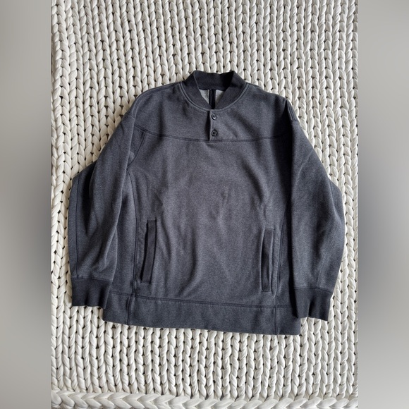 Lululemon Revolve Henley Heathered Black NWOT - Picture 1 of 6